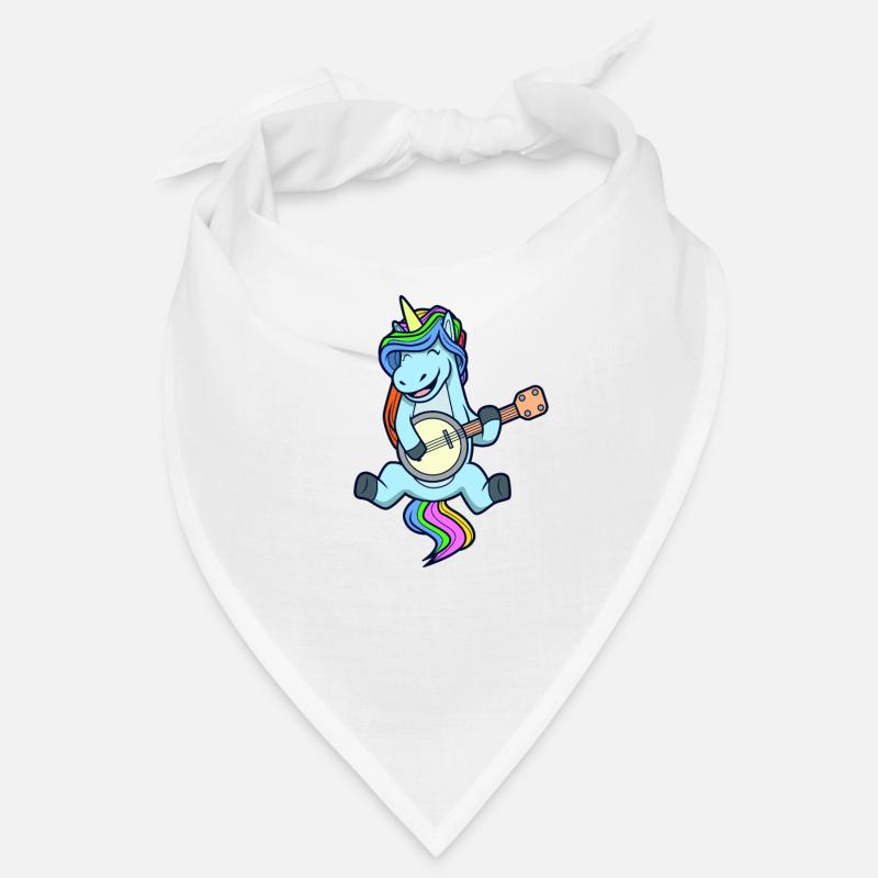 Comic Einhorn spielt Banjo Bandana