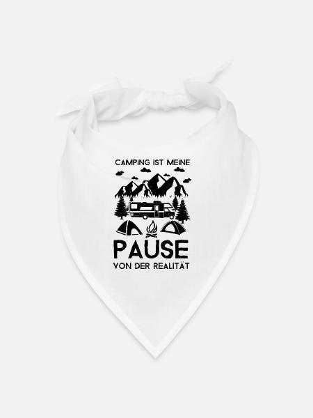 Camping - Pause von der Realität - - Bandana - Weiß - Vorne