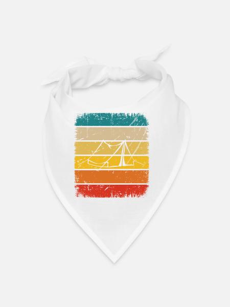 Vintage Square and Camping 1 - - Bandana - white - Front
