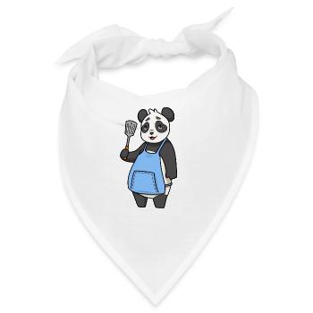 Pandabär ist Grillmeister - Bandana - Weiß - Vorne