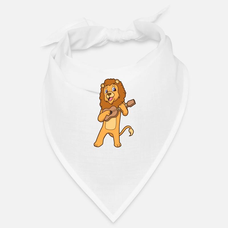 Comic Löwe spielt Ukulele Bandana