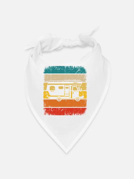 Vintage Square and Camping - - Bandana - white - Front