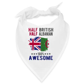 Halb Brite Halb Albaner - Bandana - Weiß - Vorne
