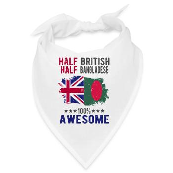 Halb Brite Halb Bangladescher - Bandana - Weiß - Vorne
