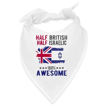 Halb Brite Halb Isreali - Bandana - Weiß - Vorne