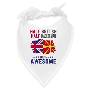 Halb Brite Halb Makedonier - Bandana - Weiß - Vorne