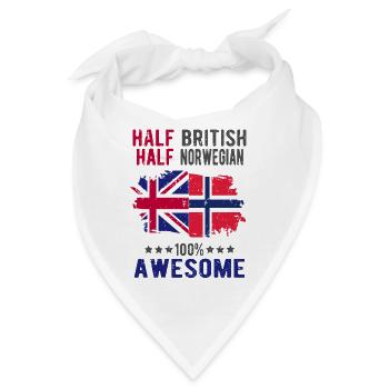 Halb Brite Halb Norweger - Bandana - Weiß - Vorne