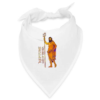 Gott des Meeres - Neptun - Bandana - Weiß - Vorne