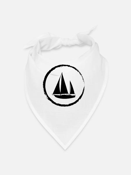 Cricle and Sailboat - - Bandana - Weiß - Vorne
