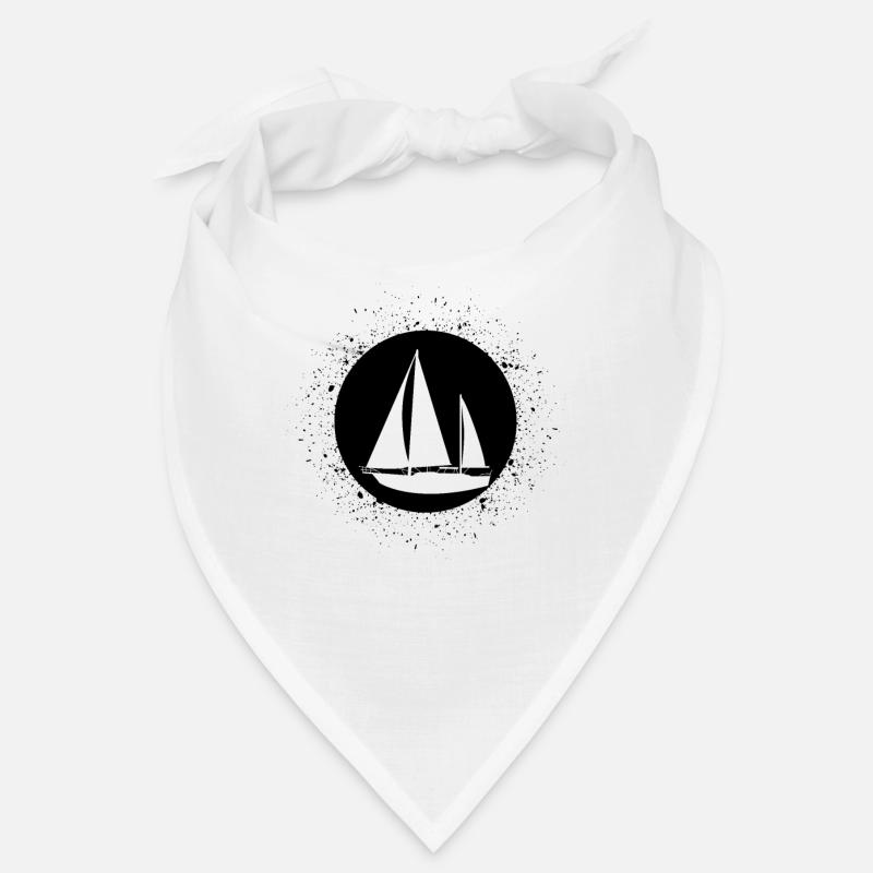 Kreis mit Splash und Segelboot - Bandana