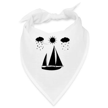 Alle Jahreszeiten und Segelboot - - Bandana - Weiß - Vorne