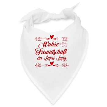 Freundschaft Spruch - Bandana - Weiß - Vorne
