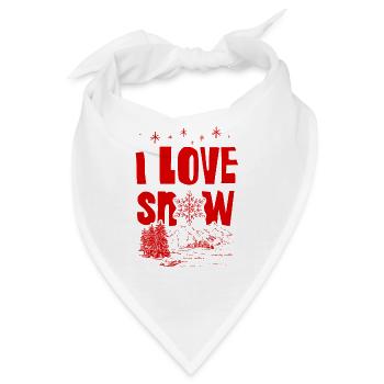 I Love Snow - Bandana - Weiß - Vorne