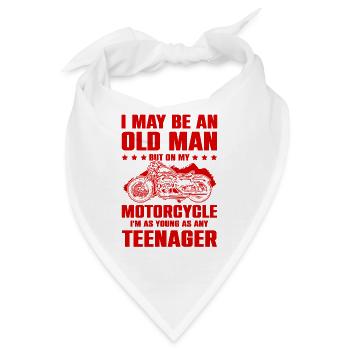Motorrad alter mann - Bandana - Weiß - Vorne