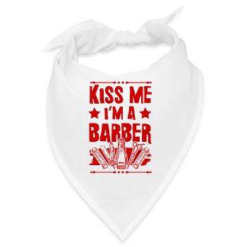 Küsse mich Barber - Bandana - Weiß - Vorne