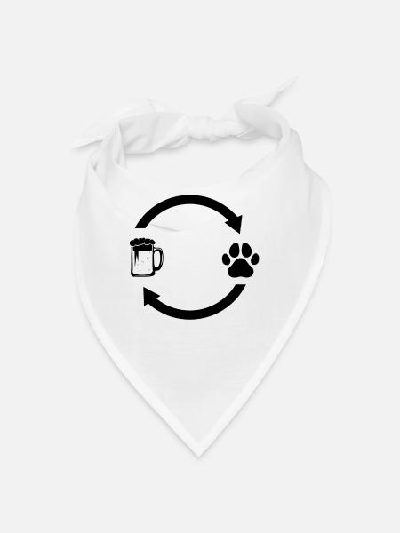 Beer Load Arrows and Dog 3 - - Bandana - white - Front