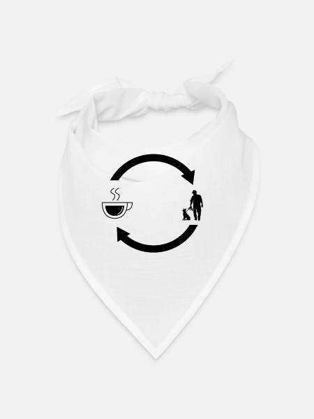 Coffee load arrows and dog 1 - - Bandana - white - Front