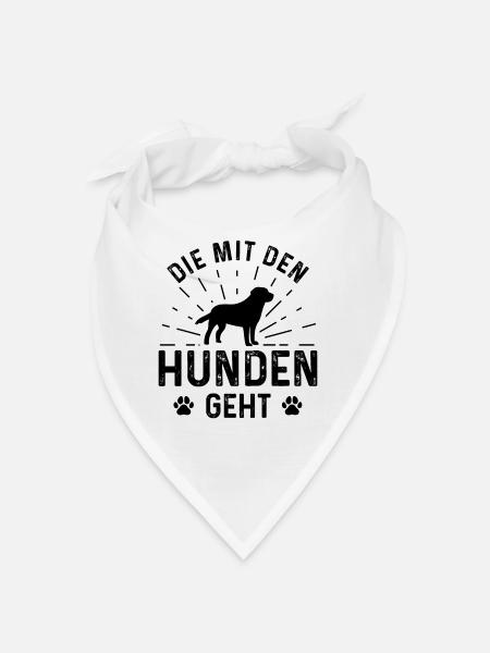 Die MIT den Hunden Geht - - Bandana - Weiß