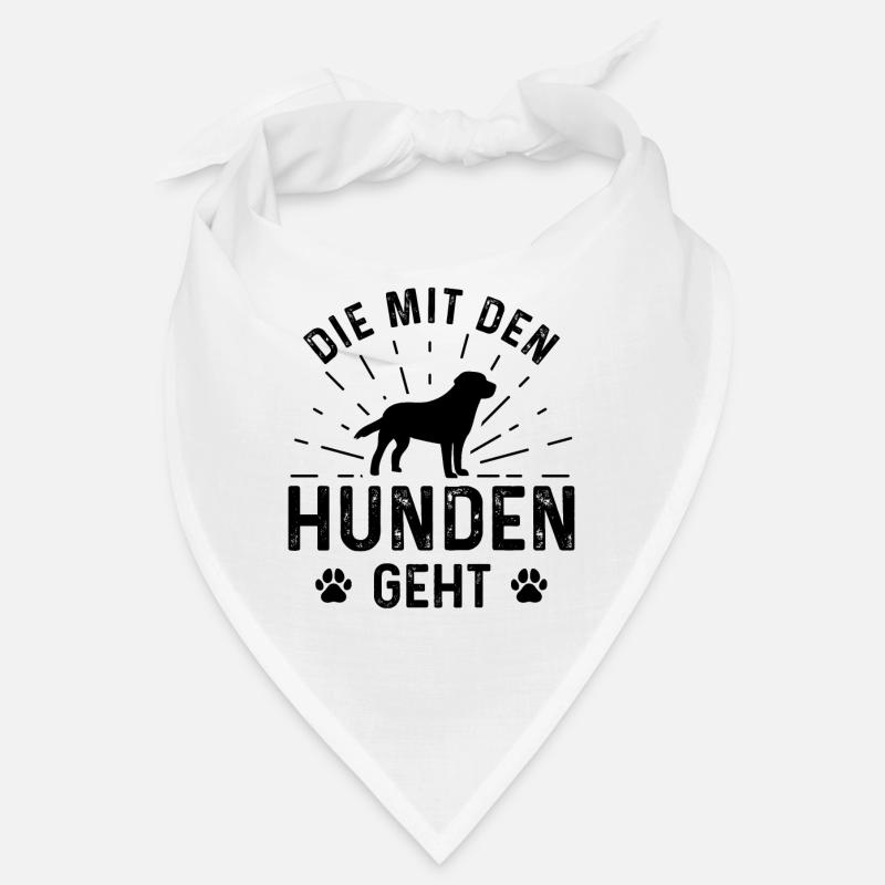 Die MIT den Hunden Geht - - Bandana - Weiß