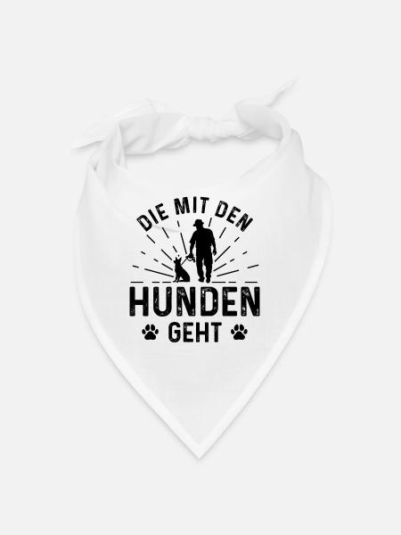 Die MIT den Hunden Geht 1 - - Bandana - Weiß - Vorne