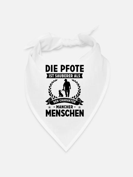 Die PFote ist Sauberer als der Charakter Mancher M - Bandana - Weiß - Vorne