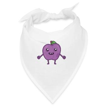Kawaii Comic Pflaume - Bandana - Weiß - Vorne