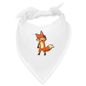 Seid ihr noch ganz dicht? Fuchs beim Vogel zeigen - Bandana - Weiß - Vorne