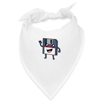 Never forget - Retro Kawaii Diskette - Bandana - Weiß - Vorne
