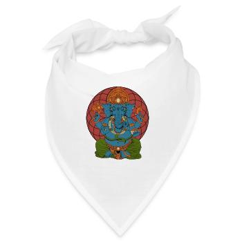 Hindu Gott - Ganesha - Bandana - Weiß - Vorne