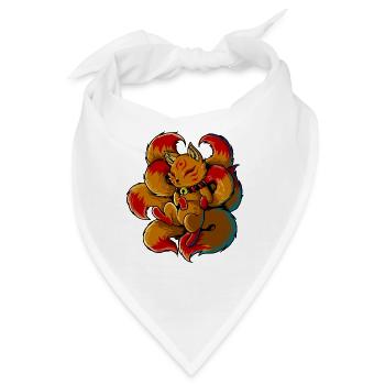 Yokai-Figur aus Japan - Kawaii Kitsune - Bandana - Weiß - Vorne