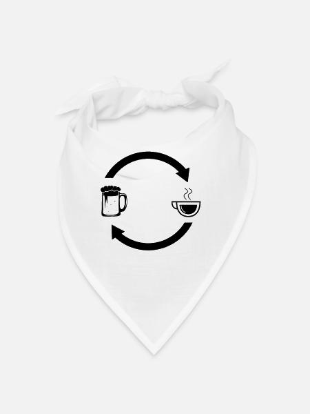 Bierlastenpfeile und Kaffee - - Bandana - Weiß - Vorne