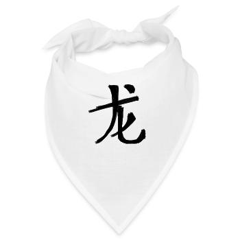 Drache Chinesische Schrift Zeichen Symbol - Bandana - Weiß - Vorne