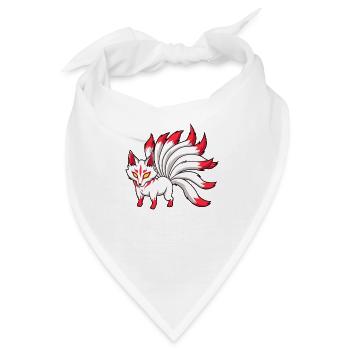Yokai-Figur aus Japan - Kawaii Kitsune - Bandana - Weiß - Vorne