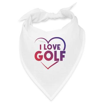 Ich liebe Golf Herz - Bandana - Weiß - Vorne