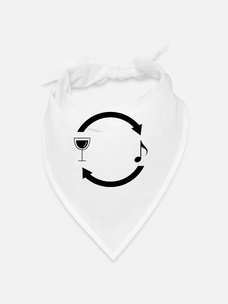 Weinlastenpfeile und -musik - - Bandana - Weiß - Vorne