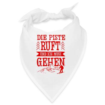 Die Piste Ruft - Bandana - Weiß - Vorne