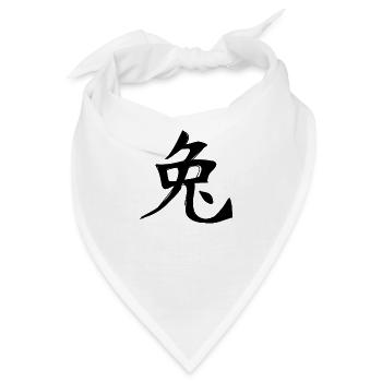 Hase Chinesisches Sternzeichen - Bandana - Weiß - Vorne