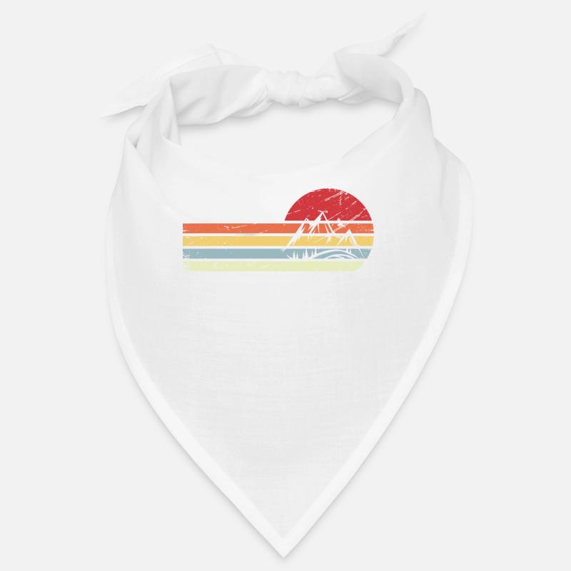 Sonne und Retro-Linien - Berg - Bandana