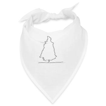 Baum Lineart - Bandana - Weiß - Vorne
