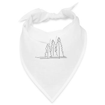 Baum Lineart - Bandana - Weiß - Vorne