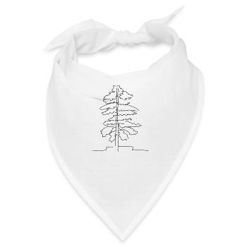 Baum Lineart - Bandana - Weiß - Vorne
