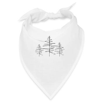 Baum Lineart - Bandana - Weiß - Vorne