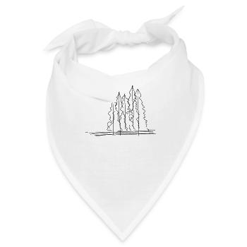 Baum Wald Lineart - Bandana - Weiß - Vorne