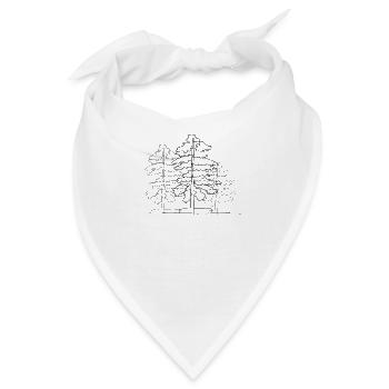 Baum Wald Lineart - Bandana - Weiß - Vorne