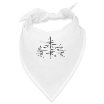 Baum Wald Lineart - Bandana - Weiß - Vorne