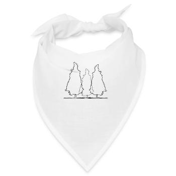 Baum Wald Lineart - Bandana - Weiß - Vorne