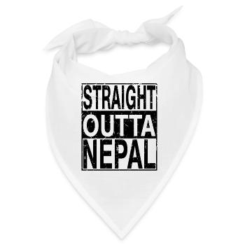 Nepal Straight outta Nepal - Bandana - Weiß - Vorne