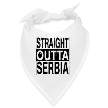 Serbien Straight outta Serbien - Bandana - Weiß - Vorne