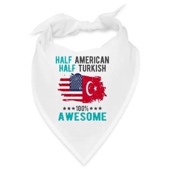 Halb Amerikaner Halb Türke - Bandana - Weiß - Vorne