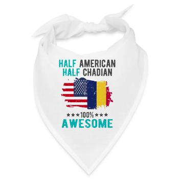 Halb Amerikaner Halb Tschader - Bandana - Weiß - Vorne